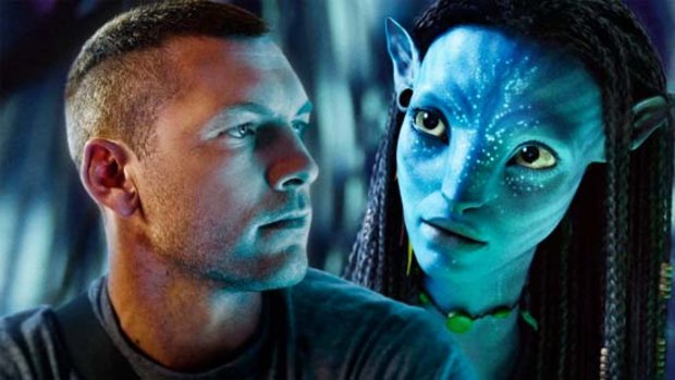 Sam Worthington and Zoe Saldana in Avatar.