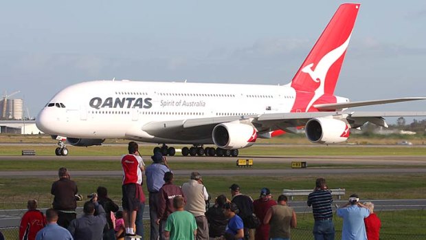 The arrival of a new addition to the Qantas fleet is always guaranteed to draw hordes of planespotters.