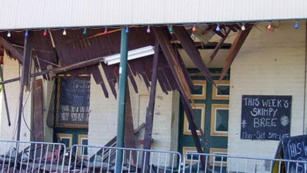 The Golden Eagle hotel in Boulder sustained heavy damage in the quake.