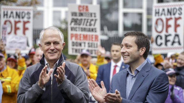 Malcolm Turnbull and Victorian parliamentary Liberal leader Matthew Guy.
