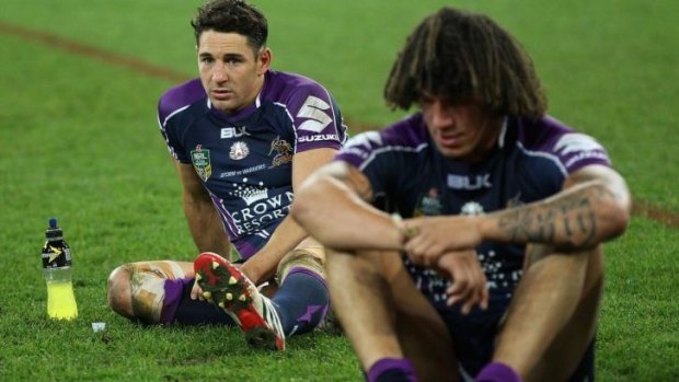 Billy Slater and Kevin Proctor after the loss to the Warriors.