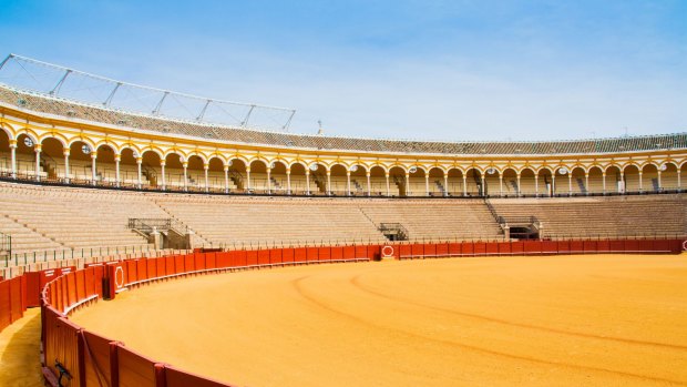 The bullring of the Plaza de Toros de la Maestranza in Seville.