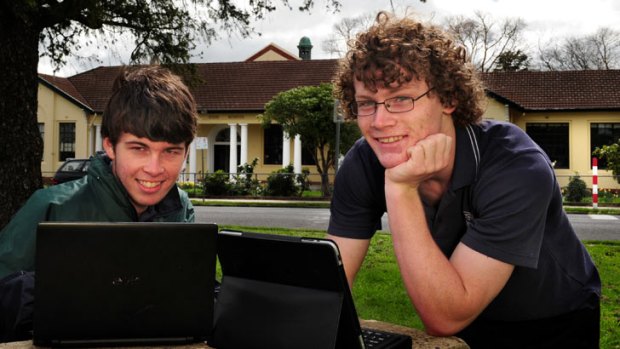 Kyneton  year 11 students   Nick and Phillip are studying maths methods through the the Victorian Virtual Learning Network.