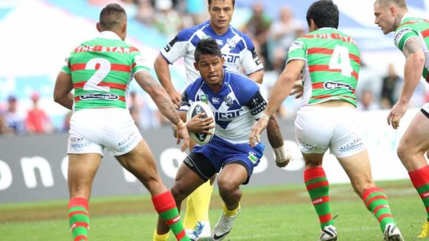 Missed: Ben Barba sparks a lot of attacks for the Bulldogs.