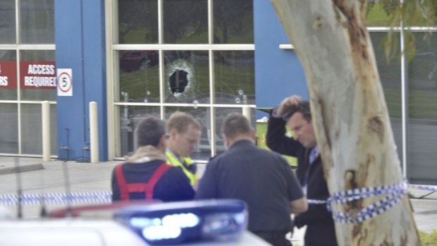 Sprayed: Nitro Gym in Hallam was peppered with bullets in the early hours of the morning.