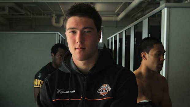 ''A really good pass'' &#8230; Curtis Sironen in the change rooms after an NYC game against the Panthers at Campbelltown Oval.