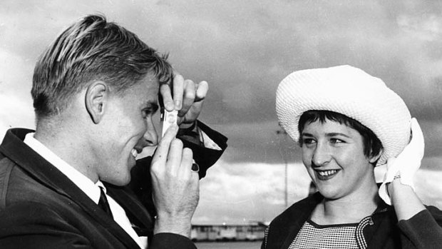 Murray Rose with Dawn Fraser before the 1962 Commonwealth Games in Perth.