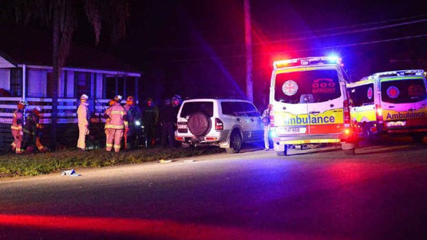 The scene of the explosion on Clay Street, West Ipswich on Thursday night.