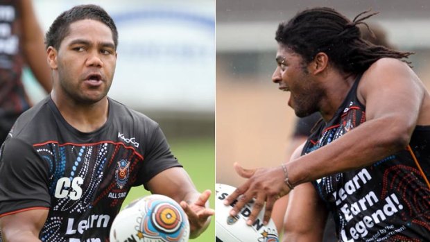 Indigenous pride ... Chris Sandow, left, and Jamal Idris are happy to promote their heritage as All Star role models.