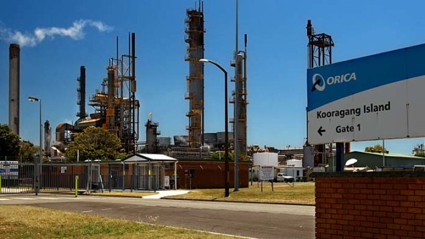 Orica plant ... the suburb of Stockton, near Newcastle, was sprayed with a small amount of hexavalent chromium.