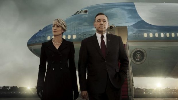 House of Cards stars Robin Wright and Kevin Spacey as Claire and Frank Underwood. 