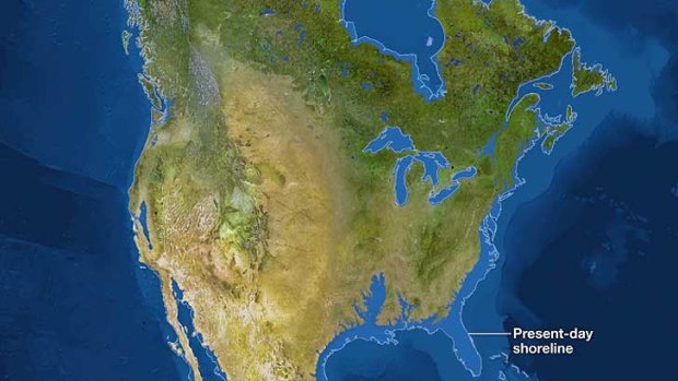 North America in an ice-free world.