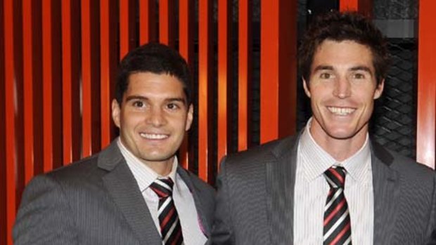 Lenny Hayes (right) with Leigh Montagna at the awards.