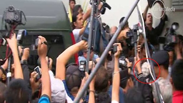 The press scrum as Schapelle Corby leaves the Kerobokan prison.