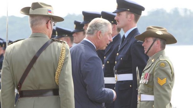Prince Charles, Prince of Wales, meets Defence Force personnel and their families.
