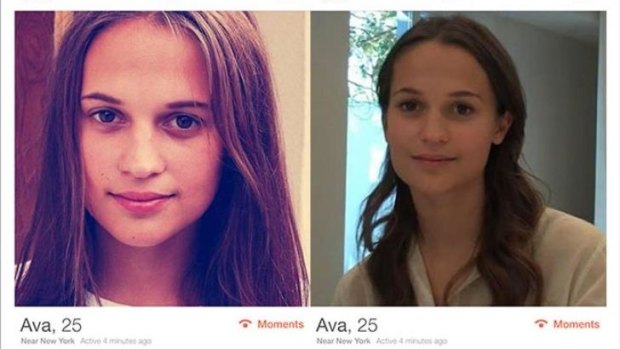 How "Ava" appeared on the Tinder app