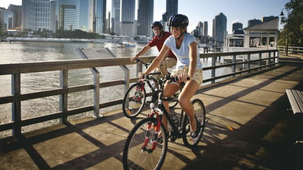 Bike riding is more popular on the south side of the river.