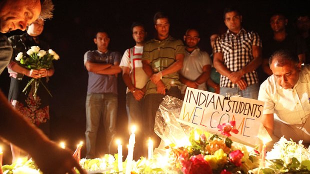 A vigil for Nitin Garg held in Melbourne's western suburbs in January 2010.