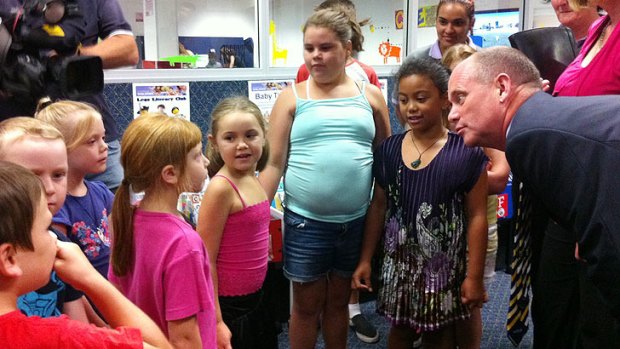 Premier Campbell Newman meets with Logan school children.
