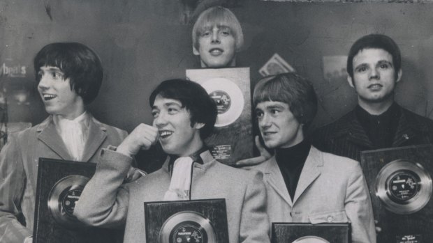George Young, second from left, and Harry Vanda, third from left with the Easybeats. 