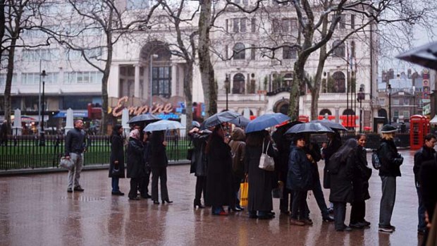 Too cold to queue ... Leceister Square, London.