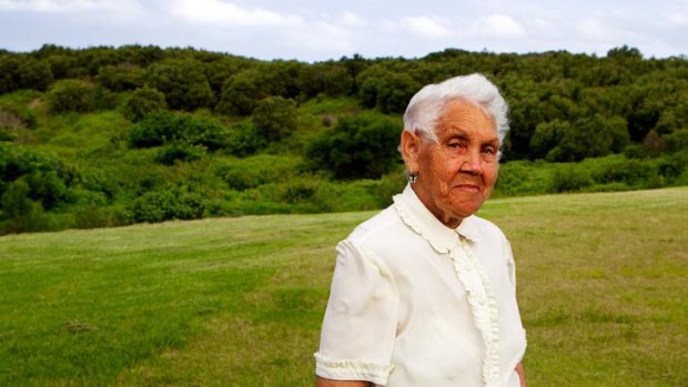 ''I don't think [the land] should be sold'' &#8230; Norma Simms, with Hill 60 behind her, wants the Murlan development to go ahead.
