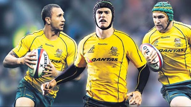 Up for grabs … there is still uncertainty over Australia's best 10-12 combination, with neither Quade Cooper, Berrick Barnes not Matt Giteau having made an overwhelming case.