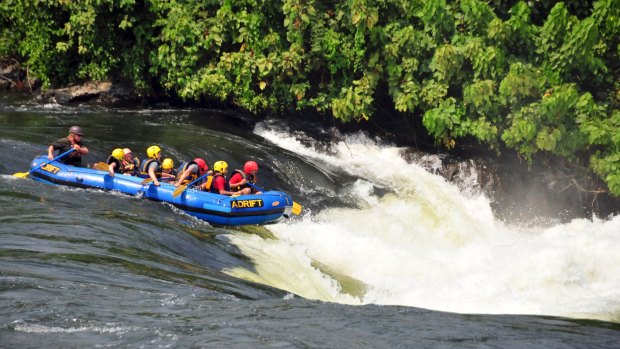 Not inherinently dangerous: Rafting in Uganda.