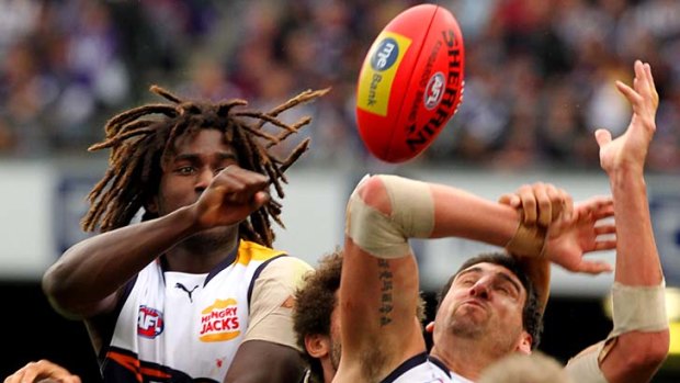 Is this the best ruck combination in the AFL? Eagles big men Nic Naitanui and Dean Cox.