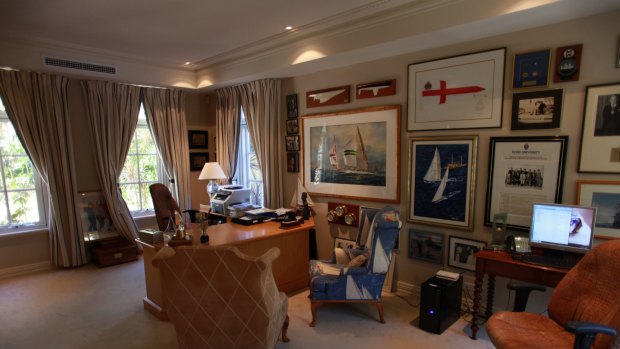 Mr Bond's study at his home in Cottesloe.