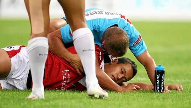 Knockout blow: The NRL has introduced new laws to deal with concussed players.