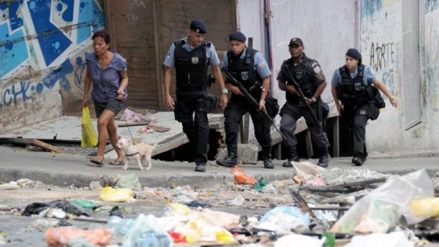 Brazilian authorities beefed up security in Rio de Janeiro after a violent clash between residents and police in a slum near Copacabana beach.