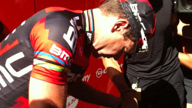Cadel Evans ... admits his hopes of defending his Tour de France title are over.