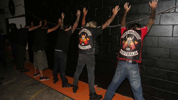 Police raid an Odin's Warriors clubhouse as part of a bikie crackdown on the Queensland-NSW border.