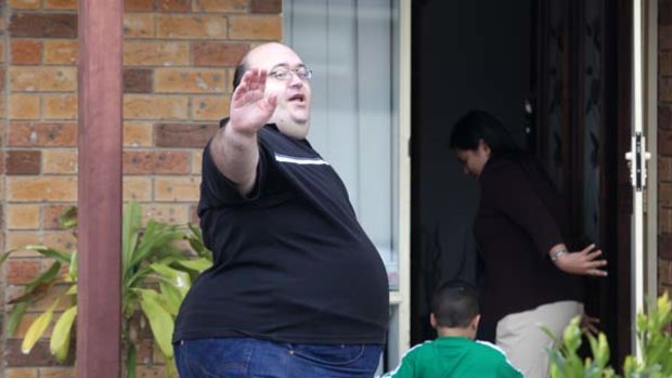 Disendorsed ... David Barker at home yesterday. He stood by his Facebook comments and said he was not ''anti-Muslim''.