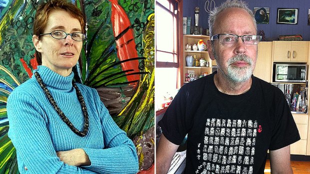Archibald Prize winning artist Davida Allen, left, has taken her intellectually disabled brother to classes taught by David Forbes, right, for a decade.