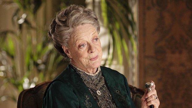 Maggie Smith as the sagacious Dowager Countess Violet Crawley in <i>Downton Abbey</i>.