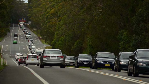 ''Patience is a virtue'' &#8230; traffic builds up on the Pacific Highway at Port Macquarie.