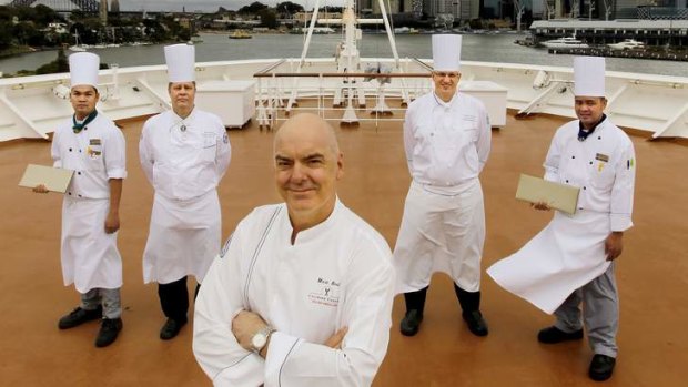 Mark Best on the Oosterdam with some of its chefs.