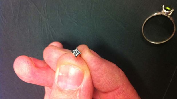 A diamond stud earring found with a man's body in the Gold Coast hinterland.