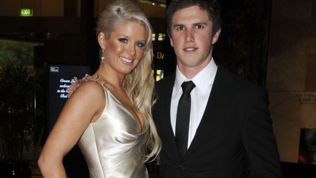 Melbourne woman Sarah Williamson, pictured with Carlton skipper and  then-boyfriend Marc Murphy at the 2008 Brownlow medal count.