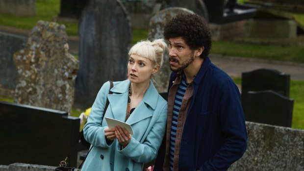 Lydia Wilson as Matilda Gray and Joel Fry as her colleague Hal Fry.