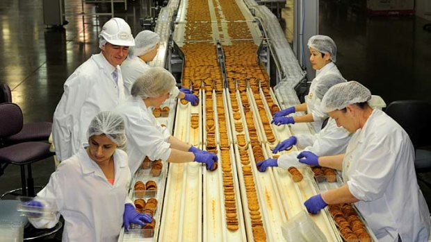 Sweet treat &#8230; John Brumby opened Unibic's $44 million Broadmeadows factory in 2010.