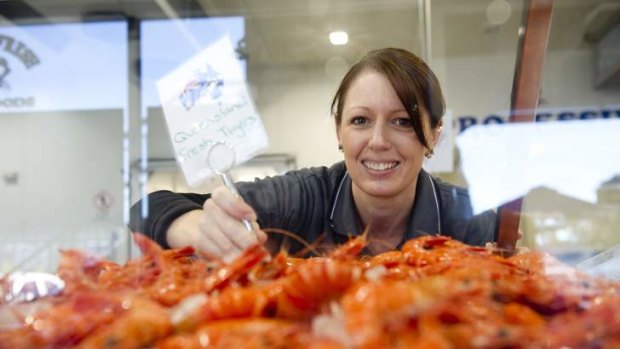 Owner of Ocean Fresh Seafoods Jenny Jones has been working overtime ahead of the Easter rush, filleting 850kgs of salmon and 400kgs of flathead.