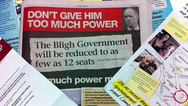 Labor's mercy campaign has culminated in a full-page advertisement in The Courier-Mail reading, "Don't give him [Campbell Newman] too much power".