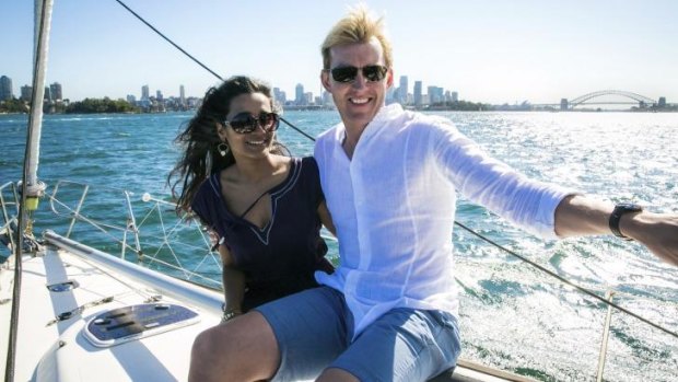 Heading for cinemas in October: Brett Lee as Will and Tannishtha Chatterjee as Meera in <i>UnIndian</i>.