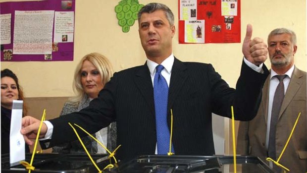 Kosovo's Prime Minister Hashim Thaci ... casting his vote in November 2009.