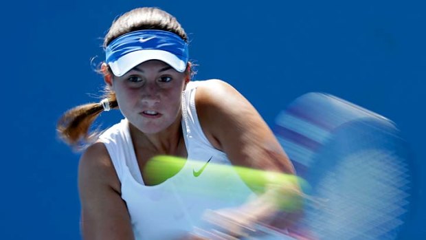 Eyeing the future: Sara Tomic wins her first-round juniors match on Saturday.