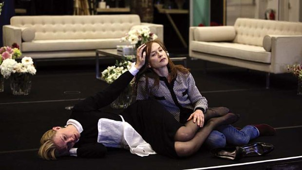 Twisted sisters: Cate Blanchett and Isabelle Huppert rehearse Jean Genet's <em>The Maids</em>.