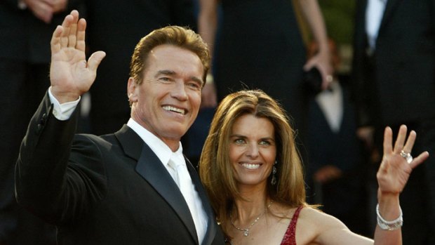 Happier times ... Arnold Schwarzenneger and his wife Maria Shriver walk the red carpet at Cannes to promote <I>Terminator 3</i>.